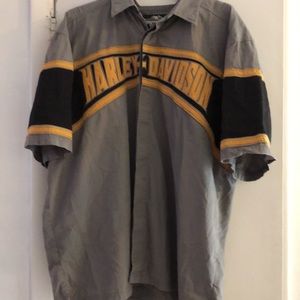 Harley Davidson mens button down big logo